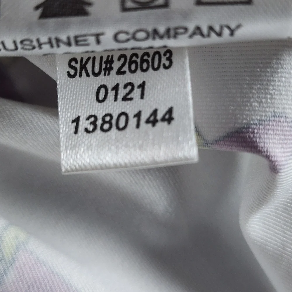 FootJoy Mens Large White Purple Cocktail Print Golf Polo Shirt Kiln Creek‎ Golf